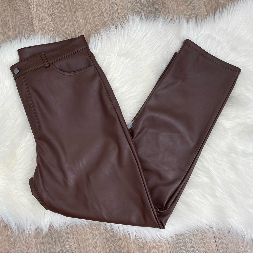 Dynamite Chocolate Brown Faux Leather Pants